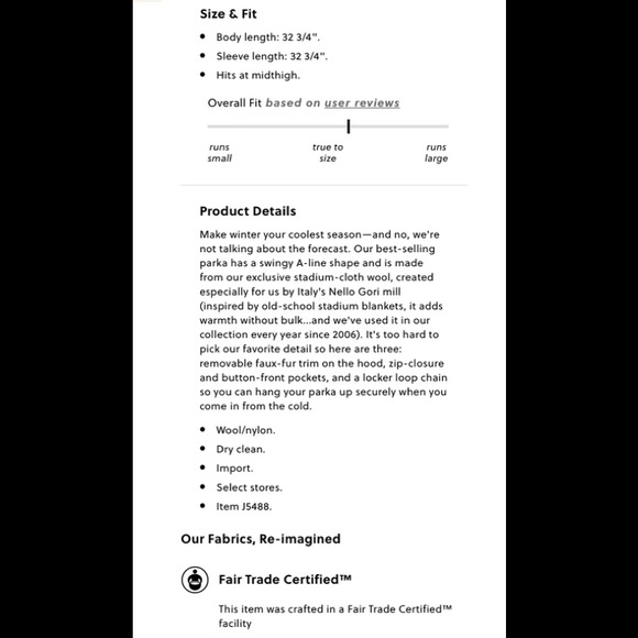 NWT J.Crew Italian Stadium Cloth coat - Picture 7 of 7